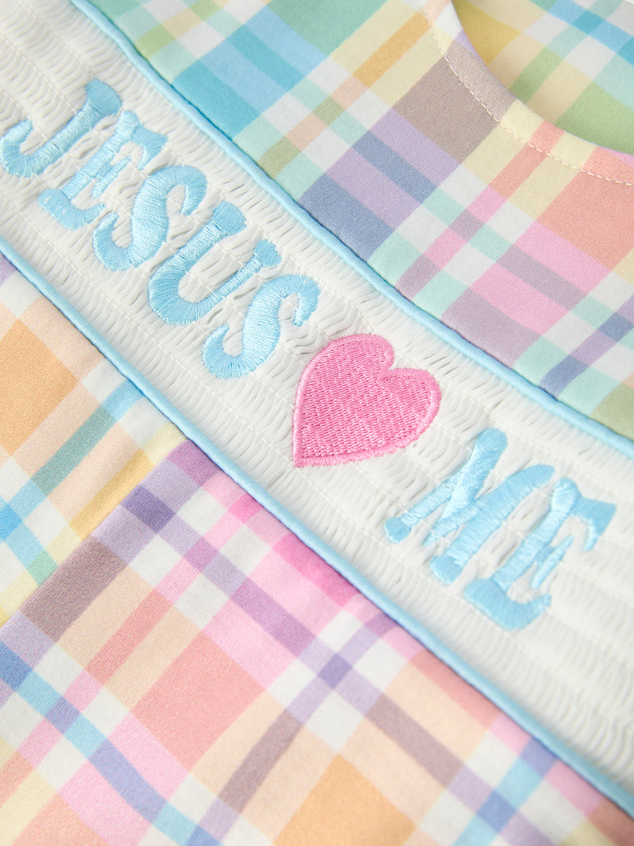 "JESUS ❤ ME "Embroidered Baby Boy Romper