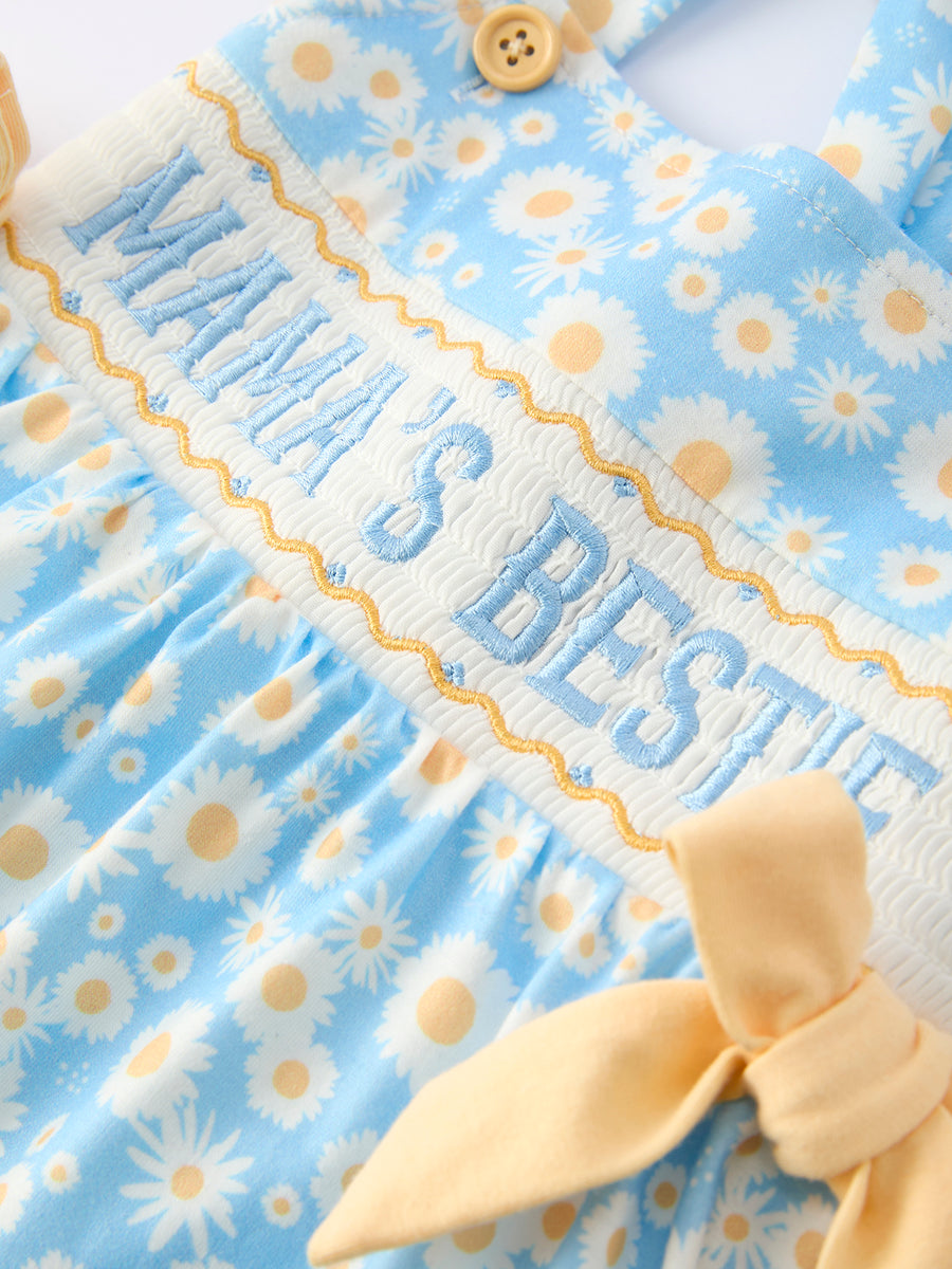 "MAMA'S BESTIE "Daisy Smocked Ruffle Dress