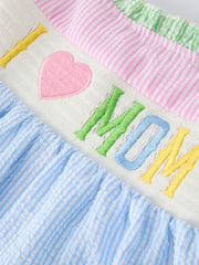 “I ❤ MOM” Smocked Girls Dress