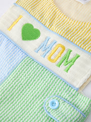 "I ❤ MOM "Embroidered Baby Boy Romper