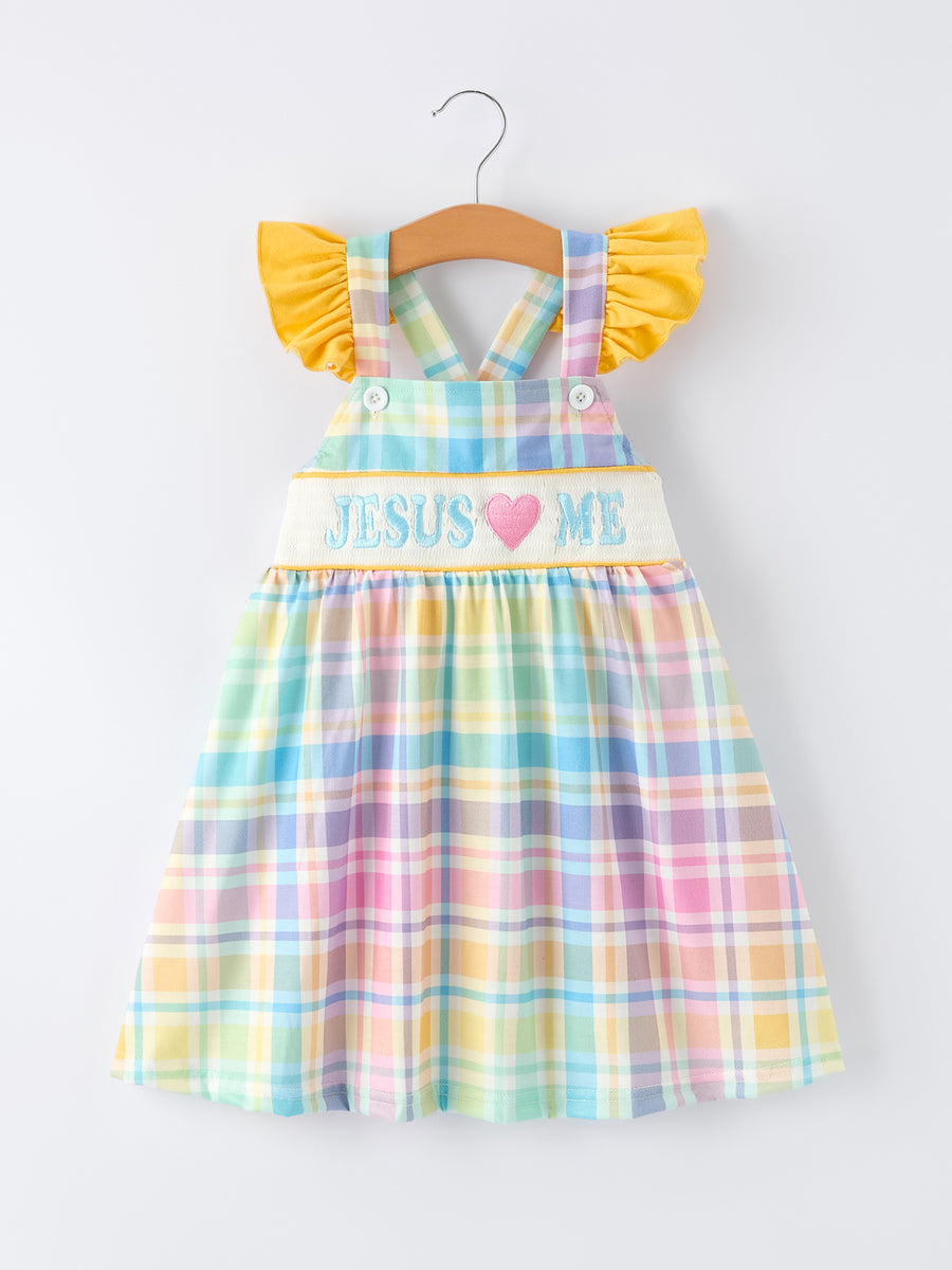 "JESUS ❤ ME "Embroidered Girls Dress