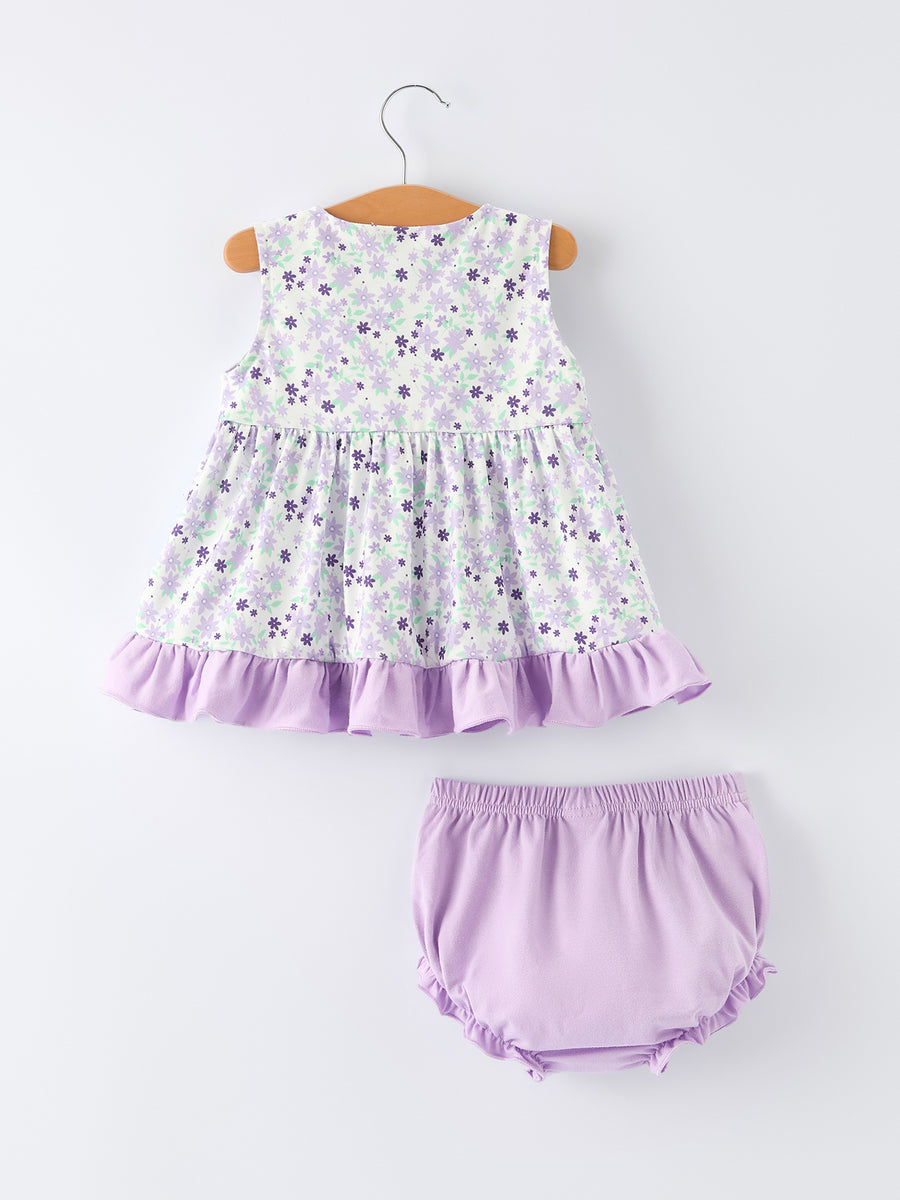 “I ❤ DADDY” Smocked Ruffle Baby Girls Bloomer Set
