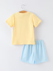 "MAMA'S BESTIE " Embroidered Toddler Boys'Set