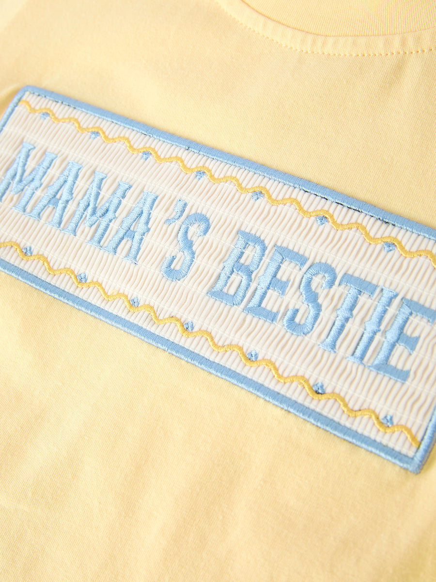"MAMA'S BESTIE " Embroidered Toddler Boys'Set