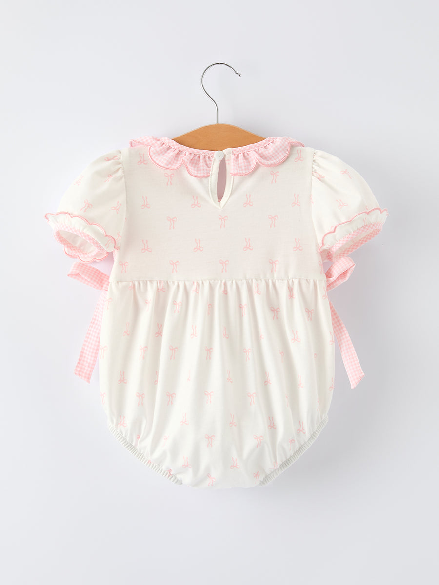 “MAMA'S MINI” Smocked Bow Ruffle Romper