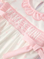 “MAMA'S MINI” Smocked Bow Ruffle Romper