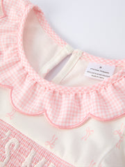 “MAMA'S MINI” Smocked Bow Ruffle Dress