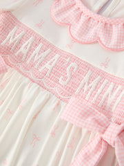 “MAMA'S MINI” Smocked Bow Ruffle Dress