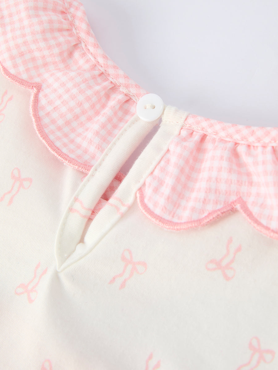 “MAMA'S MINI” Smocked Bow Ruffle Dress
