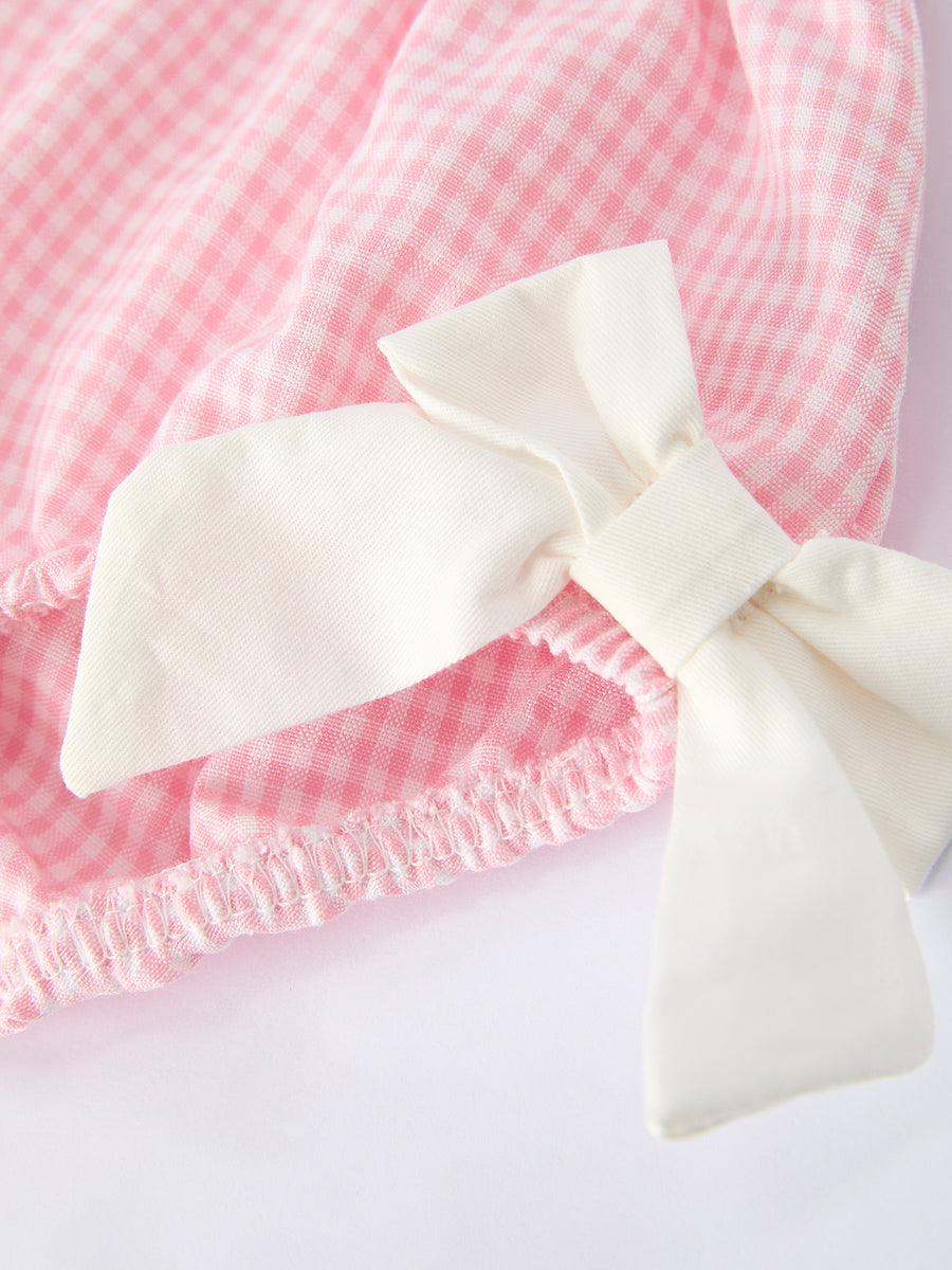 Pink Smocked Church Christ Bishop Christening Baby Girls Bloomer Set