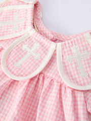 Pink Smocked Church Christ Bishop Christening Baby Girls Bloomer Set
