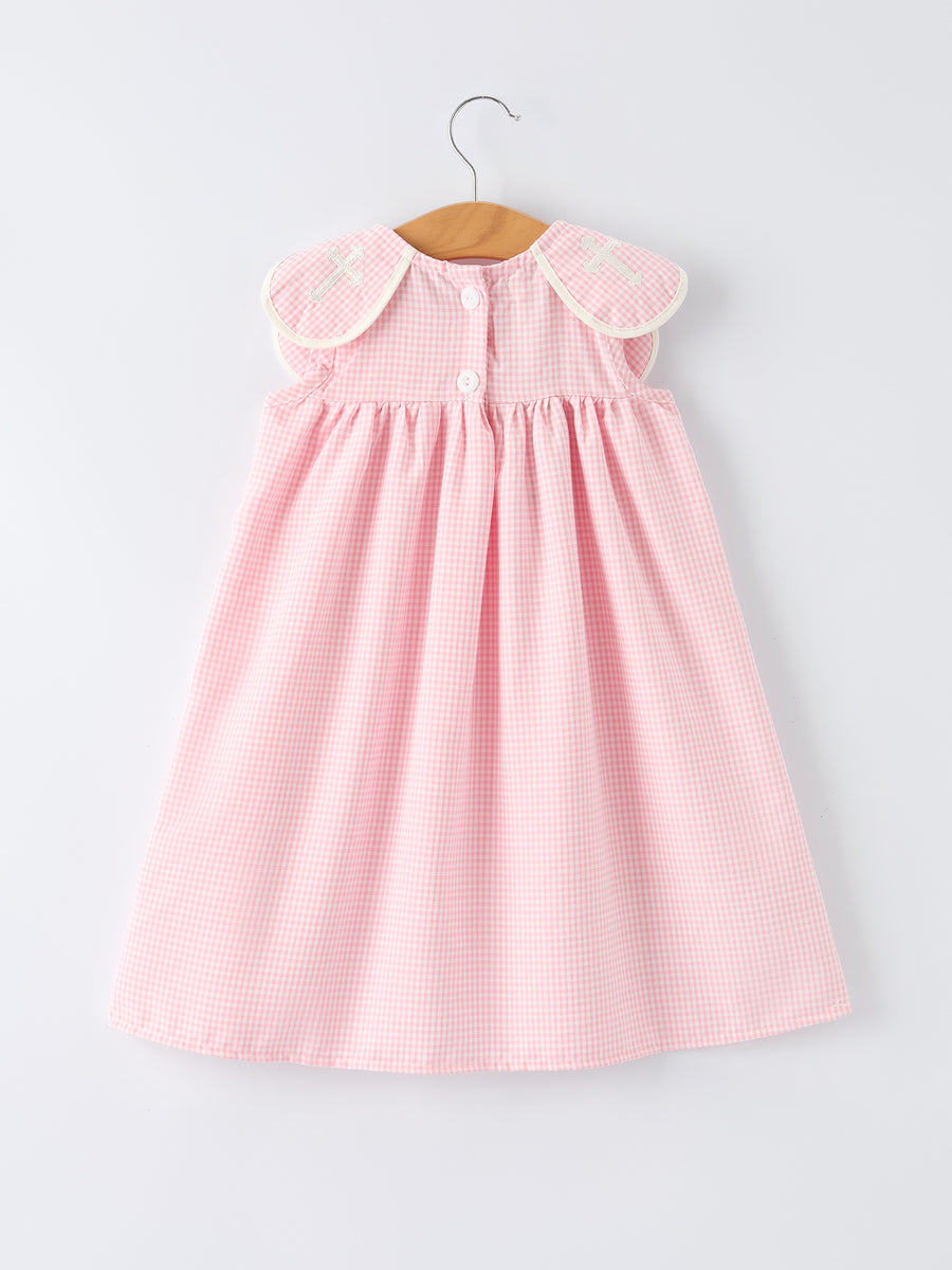 Pink Smocked Church Christ Bishop Christening Girls Dress