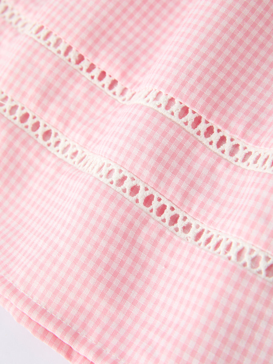 Pink Smocked Church Christ Bishop Christening Girls Dress