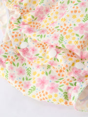 Floral Girls Smocked Ruffle Romper