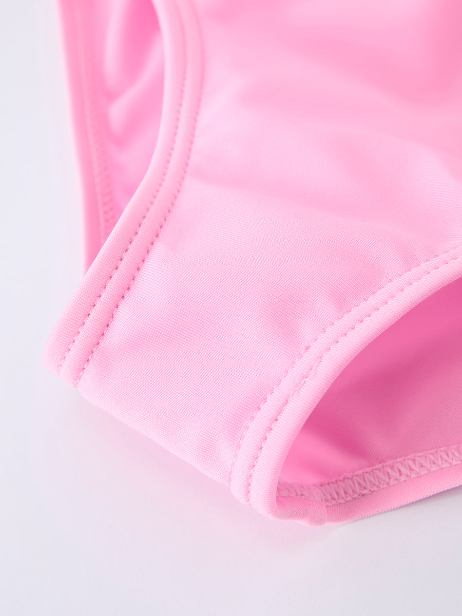 Balloon Print Long Sleeve Girl Swimsuit