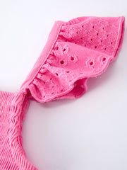 Pink Girl Smocked Ruffle Dress