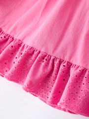 Pink Girl Smocked Ruffle Dress