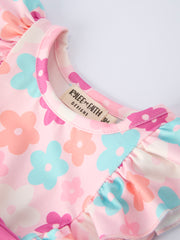 Colorful Floral Ruffle Baby Girls Romper