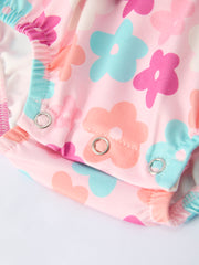 Colorful Floral Ruffle Baby Girls Romper