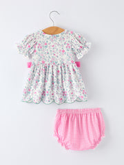 “MAMA'S GIRL” Smocked Baby Girls Bloomer Set