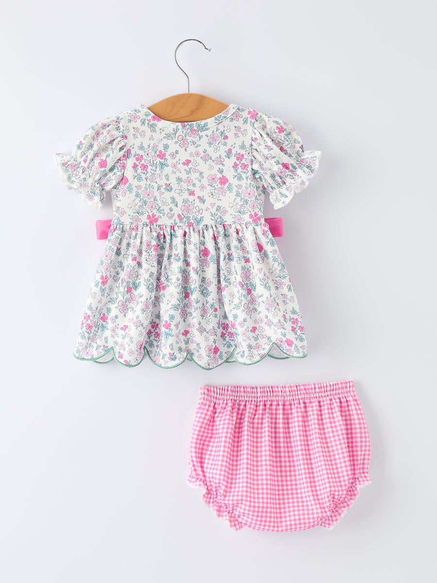 “MAMA'S GIRL” Smocked Baby Girls Bloomer Set