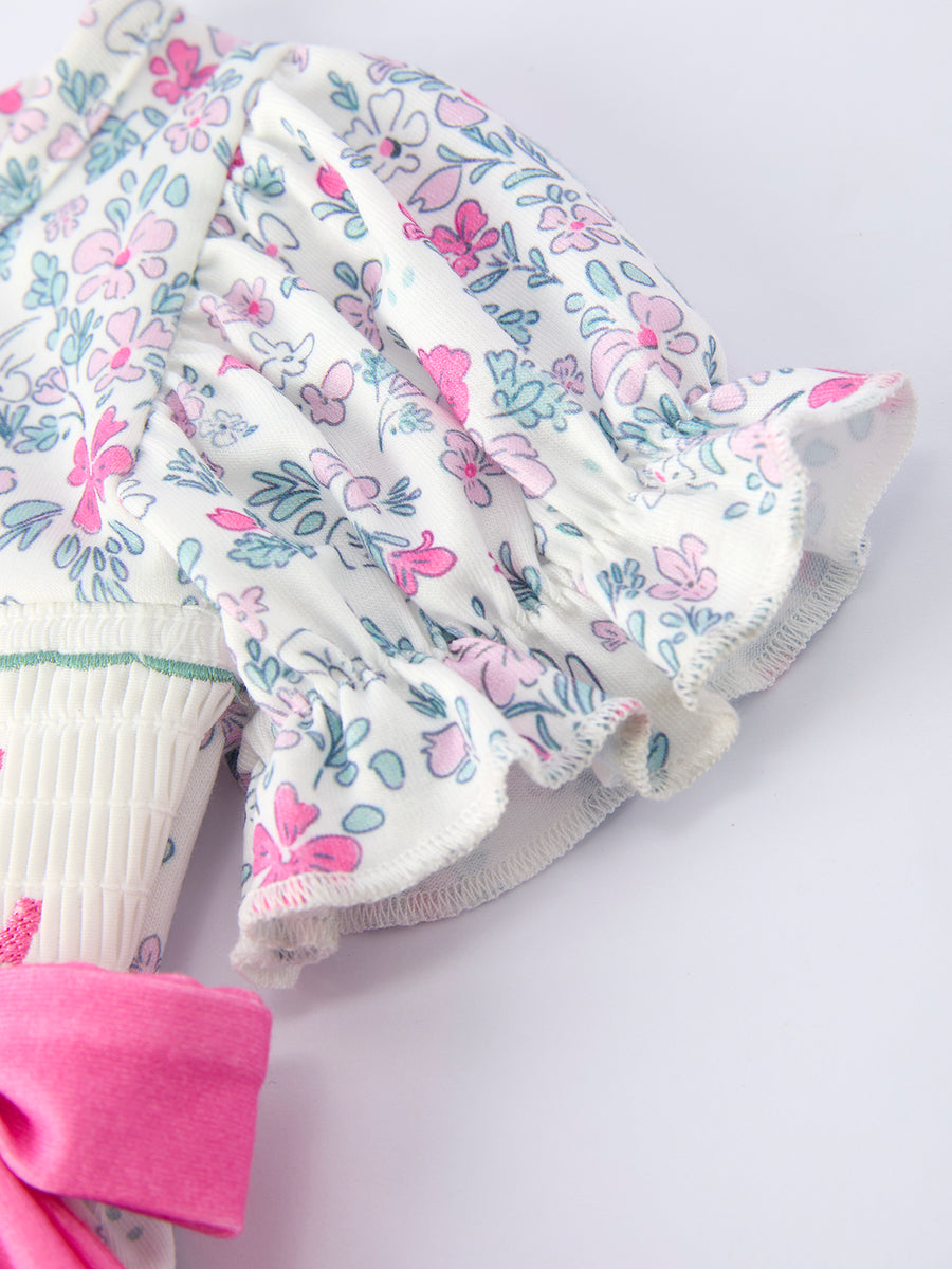 “MAMA'S GIRL” Smocked Baby Girls Bloomer Set