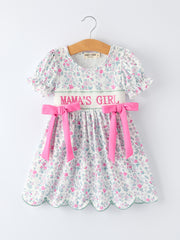 “MAMA'S GIRL” Smocked Baby Girls Dress