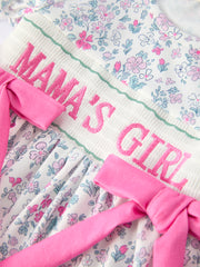 “MAMA'S GIRL” Smocked Baby Girls Dress