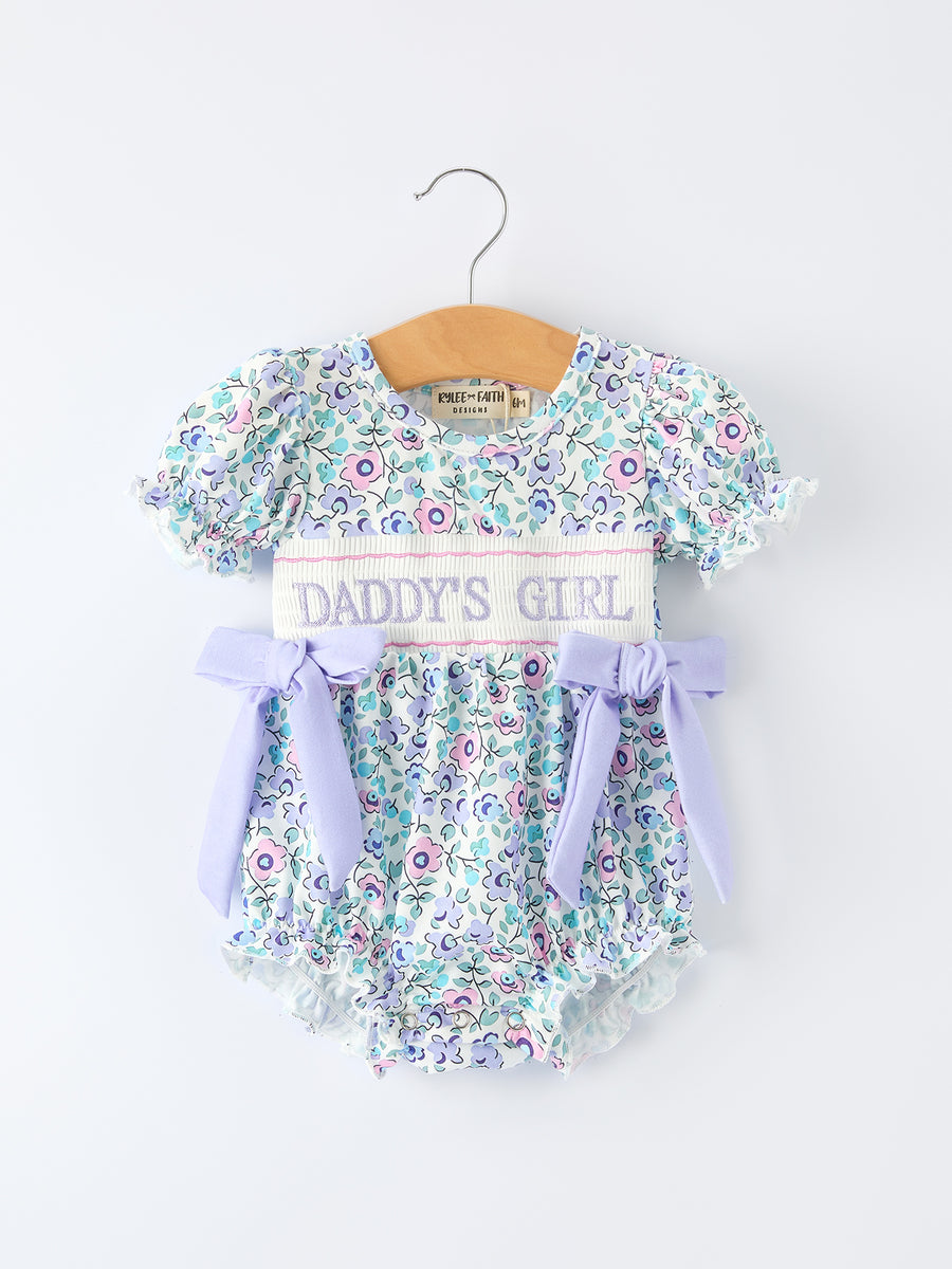 “DADDY'S GIRL” Smocked Baby Girls Romper