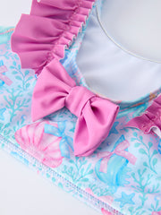 Summer Ocean Print Girls Two Piece Swimsuit