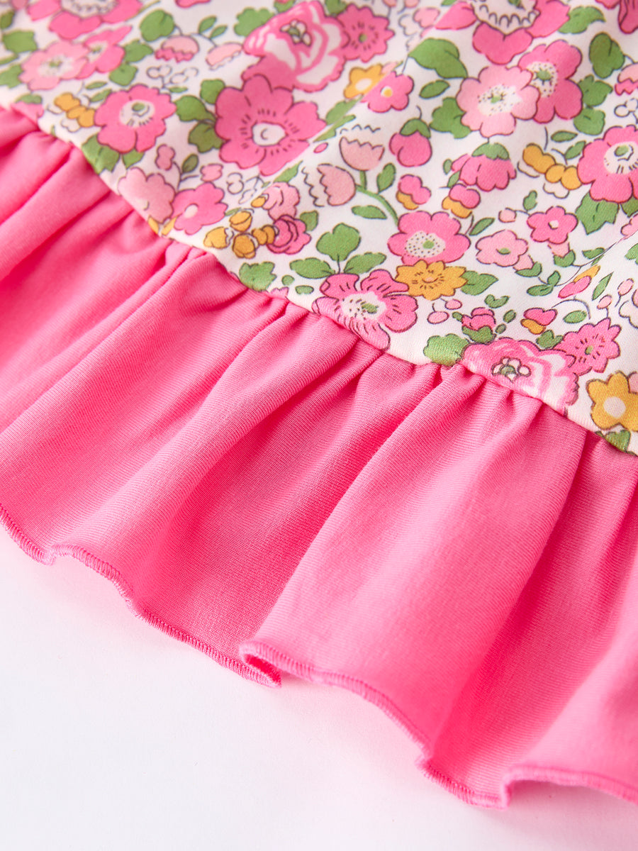 "DADDY'S GIRL" Bow Embroidered Ruffle Collar Girl Dress