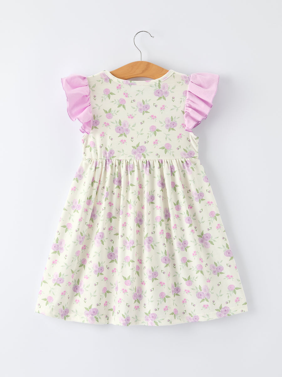 Floral “I ❤ MAMA” SmockedGirls Dress
