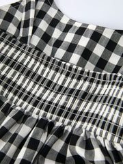Mommy & Me Plaid Girl Smocked Ruffle Dress