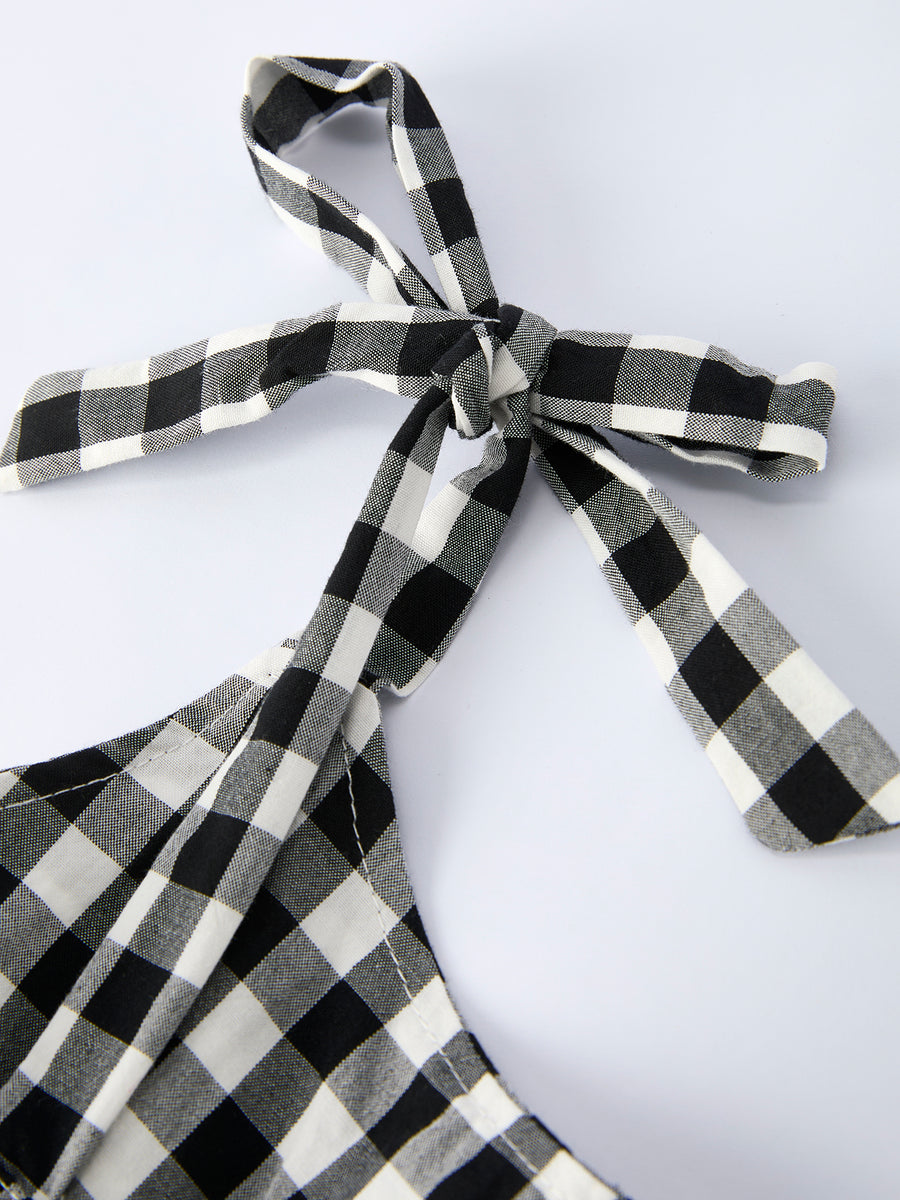 Mommy & Me Plaid Girl Smocked Ruffle Dress