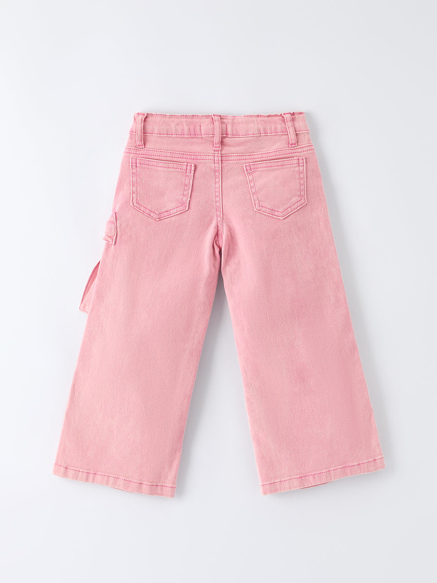 Pink Bow Girls Denim Pants