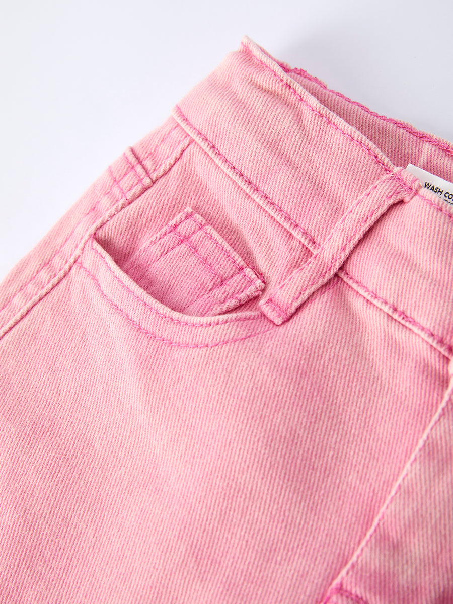 Pink Bow Girls Denim Pants
