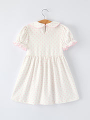 Back to School Polka Dot Girls Dress Pencil Bow Applique