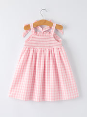 Strawberry Embroidery Girl Dress Bow Strap Ruffle