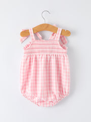 Strawberry Embroidery Girl Romper Bow Strap Ruffle