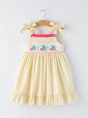 Summer Ocean Embroidered Smocked Dress