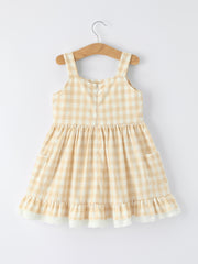 Mommy & Me Plaid Girl  Dress With Pocket