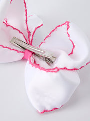 Back to School Pink Pencil Bow Hair Clip 6.25 Inch