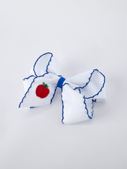 Back to School Apple Bow Hair Clip 6.25 Inch