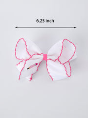 Back to School Pink Pencil Bow Hair Clip 6.25 Inch