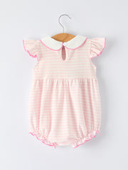 Strawberry Girl Romper Ruffle Peter Pan Collar