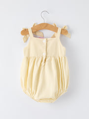 Summer Ocean Embroidered Smocked Baby Girl Romper