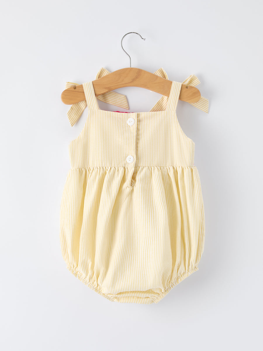 Summer Ocean Embroidered Smocked Baby Girl Romper