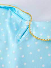 Back to School Polka Dot Girls Dress Pencil Bow Applique