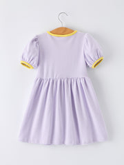 Back to School Bus Applique Ruffle Pocket Girls Dress