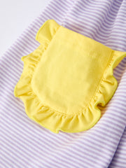 Back to School Bus Applique Ruffle Pocket Girls Dress